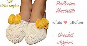 TUTORIAL: pantofole/ ballerine uncinetto/crochet slippers***lafatatuttofare***