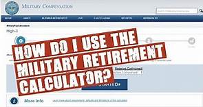 How to Use The Military Retirement Calculator | E7 Retirement Pay