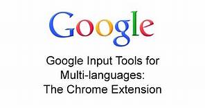 Google Input Tools: Chrome Extension