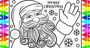 How to Draw Santa Claus for Kids 🎅❤️💚 Santa Claus Drawing and Coloring Page (with Glitter)