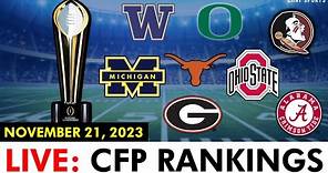 College Football Playoff Top 25 Rankings 2023 LIVE