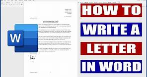 How to write a letter in Word | Microsoft Word Tutorial