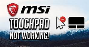 MSI Touchpad Not Working in Windows 10/8/7 [2024 Tutorial]