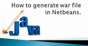 How to generate war file in Netbeans
