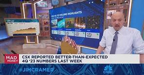 Jim Cramer talks railroad stocks' massive climb