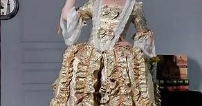 Gold Floral 18th Century Marie Antoinette Dress Historical Costume