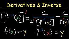 Derivative of Inverse Functions Examples & Practice Problems - Calculus