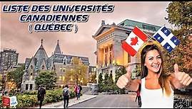 Liste des universités canadiennes ( Québec )