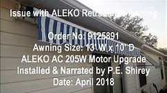Problems with ALEKO Retractable Awning