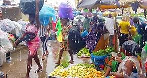 4K HEAVY RAINS DESTROYS AFRICA TRADERS MARKET GHANA ACCRA COMPLETE TOUR