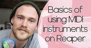 The basics of using MIDI instruments or drums in Reaper// Reaper DAW, Piano roll and Kontakt player