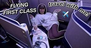 FLYING FIRST CLASS TO NEW YORK | travel with me vlog! Nicole Laeno