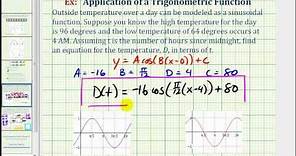 Ex: Model Daily Temperatures Using a Trig Function