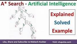 A Star Search Algorithm Explained | A* Search Solved Example Artificial Intelligence Mahesh Huddar