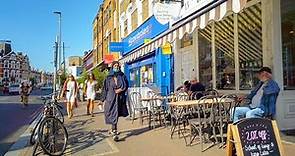 London Wandsworth Walk to Battersea, Busy London High Streets with Shops & Restaurants