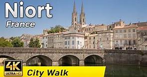 Niort, France - The pleasant town of Poitou | Walking Tour 4k | Nouvelle-Aquitaine.