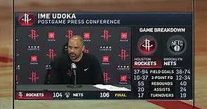 Ime Udoka PostGame Interview | Houston Rockets vs Brooklyn Nets