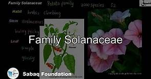 Family Solanaceae, Biology Lecture | Sabaq.pk