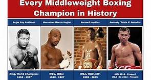 All World Middleweight Boxing Champions in History | WBA, WBC, IBF and the Ring Lineal Belt