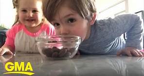 Sara Haines tries candy challenge with her son and daughter l GMA Digital