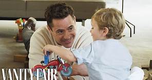 Robert Downey Jr. and His Son Exton Play By the Pool | Vanity Fair