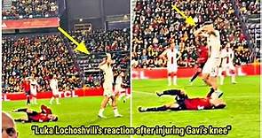 Luka Lochoshvili's reaction after injuring Gavi's knee during the Spain vs Georgia match 🤷‍♂️