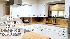 DIY Painting Our Kitchen Cabinets / turn on subtitles