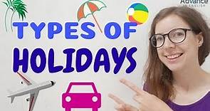 Types of Holidays | English Vocabulary