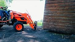 Moving 8x10 Shed w/ Kioti CX2510 Tractor
