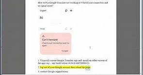 Fix Google Translate not working or 'Check your connection and try again' error (6/29/2023 Updated)