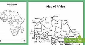 Black and White Map of Africa Worksheets
