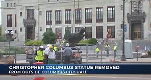 Christopher Columbus statue removed from city hall