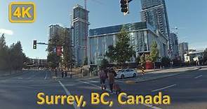 Driving in Downtown Surrey, British Columbia, Canada - 4K60fps