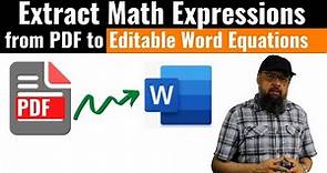 Extract Math from PDF to Word Equations [Editable] with Mathpix