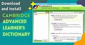 Cara Download & Install kamus bahasa Inggris - Cambridge Advanced Learner's Dictionary - 2022
