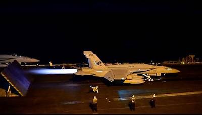 Carrier Air Wing 2 Conducts Night-Time Flight Operations Aboard USS Carl Vinson (CVN 70)