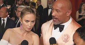 Emily Blunt CRASHES Dwayne Johnson’s Oscars Interview (Exclusive)