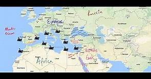 Countries and Trade Routes near Mediterranean Sea