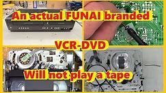 A RARE FUNAI ZV427FX4A VCR/DVD- wont take a tape, Mechanical binding