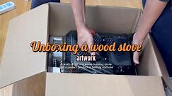 Completed unboxing showing our wood stove #woodstove