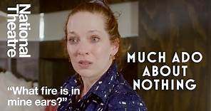 'What fire is in mine ears?' Katherine Parkinson as Beatrice in Much Ado About Nothing Act 3 Scene 1
