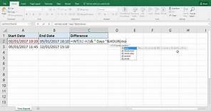 Excel Formula for Time Elapsed in Days, Hours and Minutes