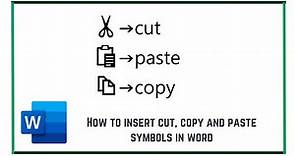 How to Insert Cut, Copy and Paste Symbols in Word