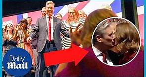 Keir Starmer kisses wife after standing ovation for Labour conference speech