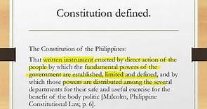 Philippine Constitutional Law: Basic Concepts