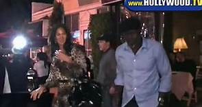 Djimon Hounsou and Girlfriend leave Il Sole.