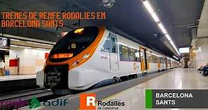 Trenes de Renfe Rodalies en Barcelona Sants