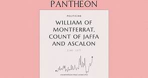 William of Montferrat, Count of Jaffa and Ascalon Biography - Count of Jaffa and Ascalon