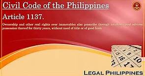 Civil Code of the Philippines, Article 1137