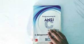 Best book to learn ANSI C programming language | E. Balagurusamy ANSI C book review